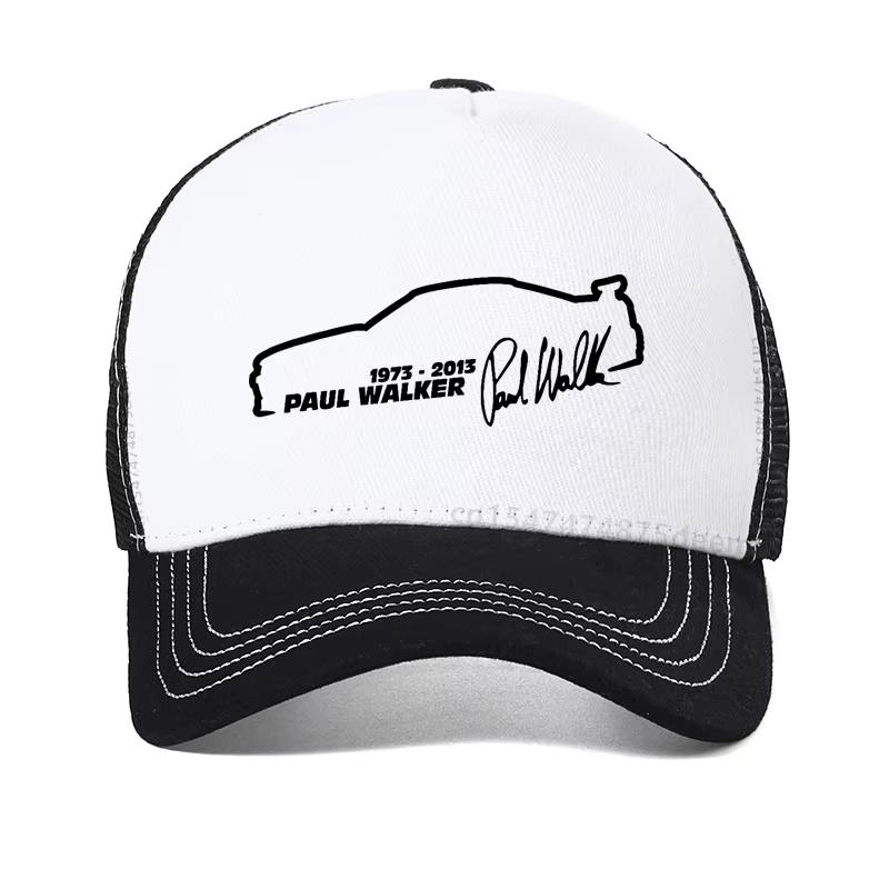 Casquette de baseball unisexe Paul Walker Fast And Furious, chapeau de camionneur en maille respiran