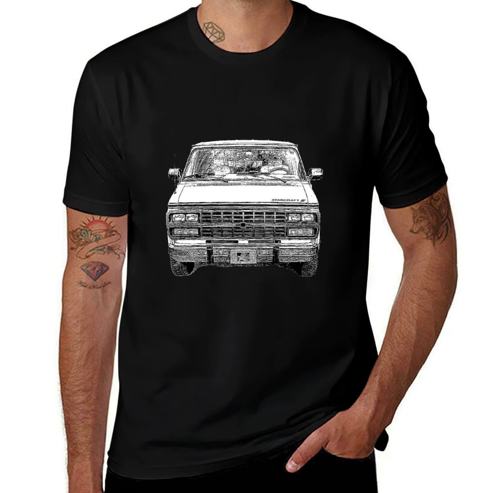 Chevy Van Front T-Shirt homme T-Shirt t-shirts pour homme graphique vintage T-Shirt impression perso