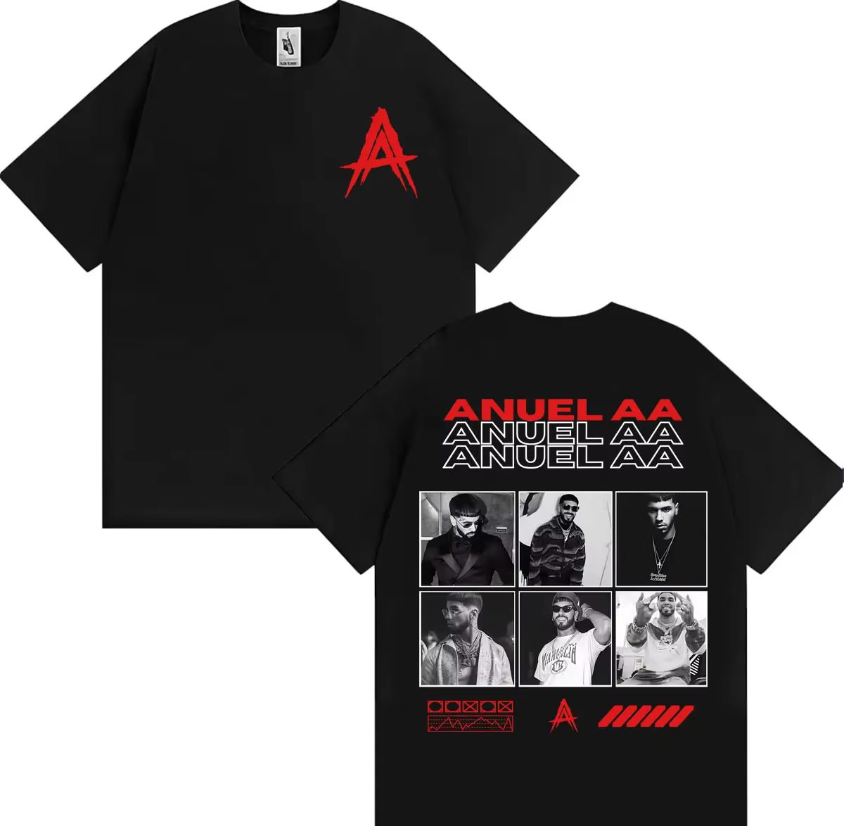 T-shirts graphiques Anuel AA Real Hasta La Muerte, vêtements pour hommes, mode hip hop punk, t-shirt