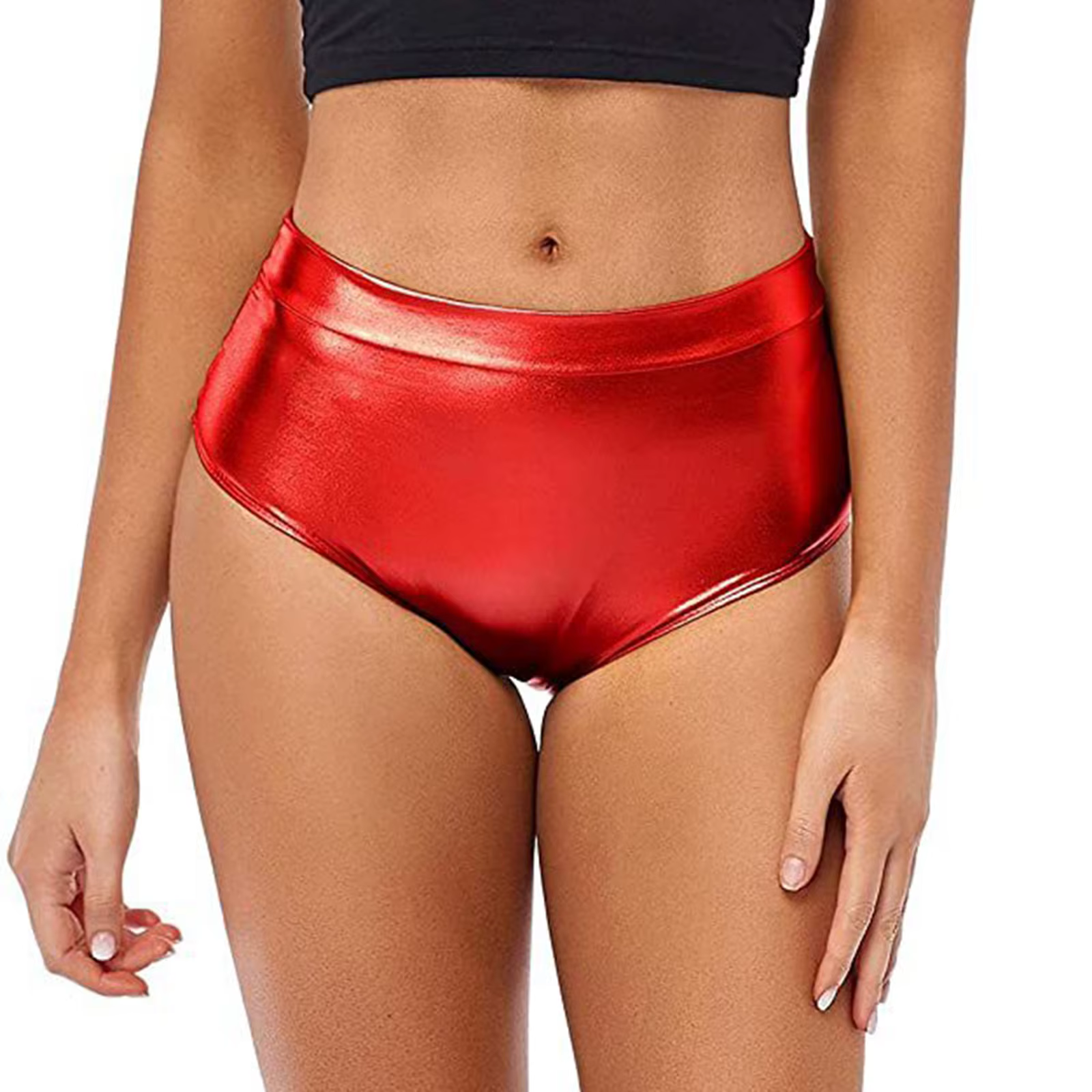 Costume de danse Rave Sexy pour femmes, Short métallique brillant, culotte slim, pantalon court chau
