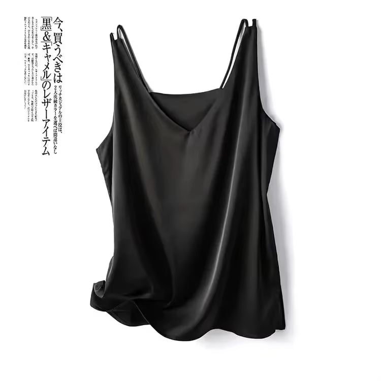 Femme T-shirts élégant soie Satin Blouse sans manches femme été décontracté ample réservoirs et Cami