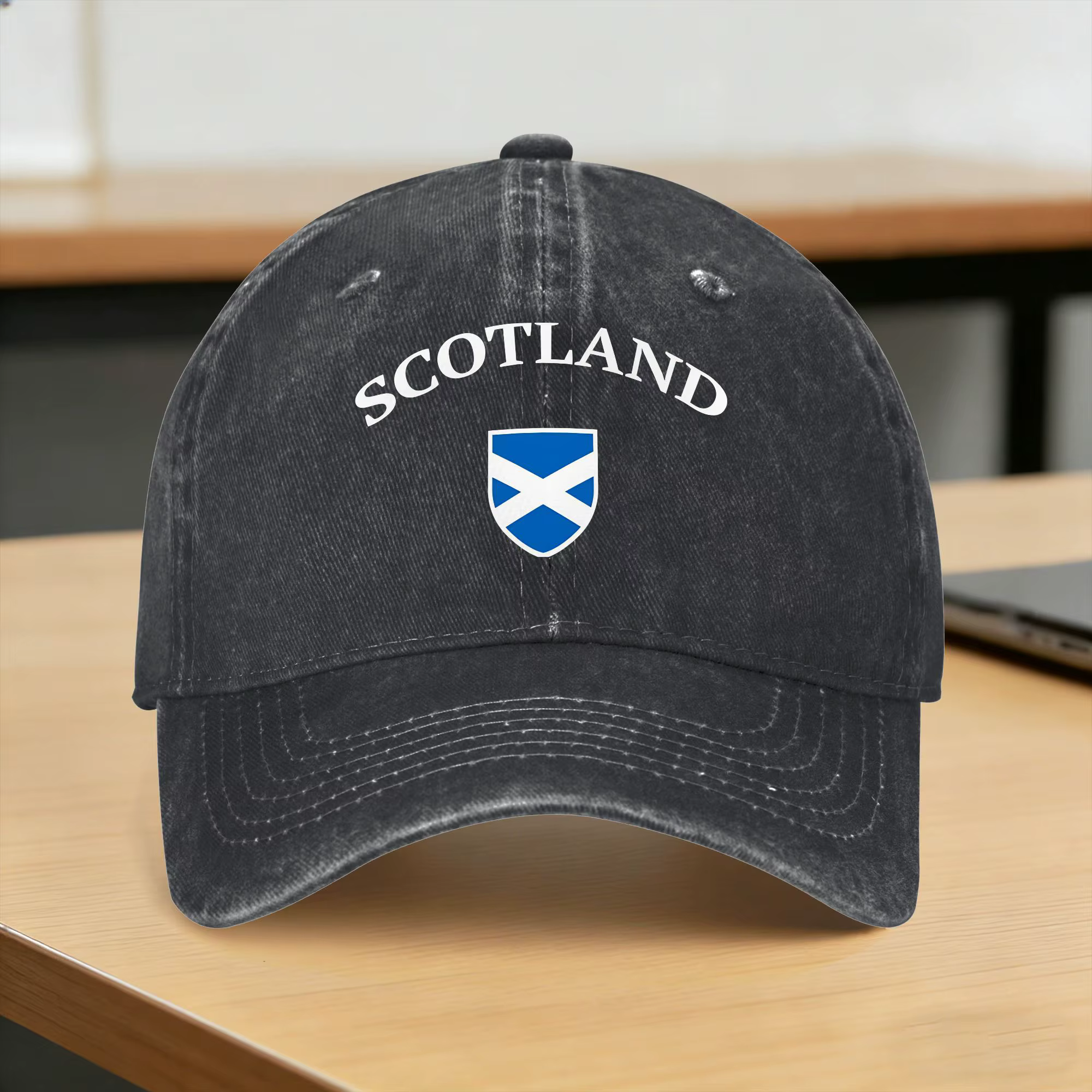 Casquette de baseball unisexe élégante avec drapeau écossais, style trucker délavé, pour le football
