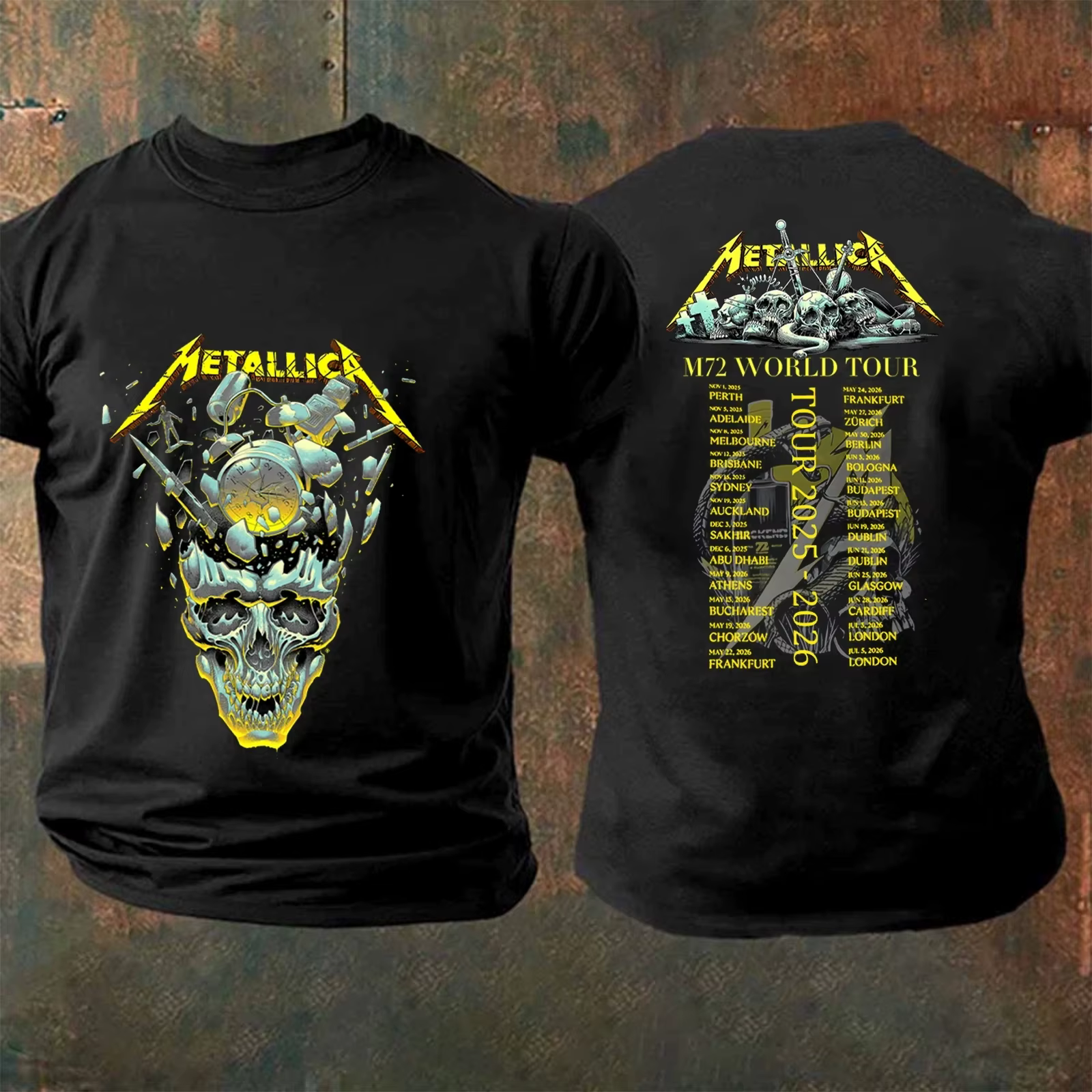 T-shirt Metallo M72 2026 World Tour Unisexe en Coton Style du 21ème Siècle T-shirts Populaires pour 