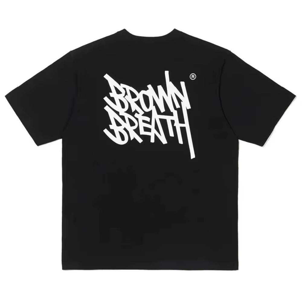 T-shirt pour homme, plusieurs tailles, imprimé HD, motif graffiti marron, coton, streetwear, mode dé