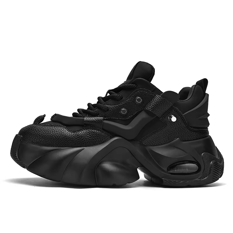 Baskets Décontractées Noires pour Homme, Chaussures à Plateforme Confortables, de dehors, Recommandé