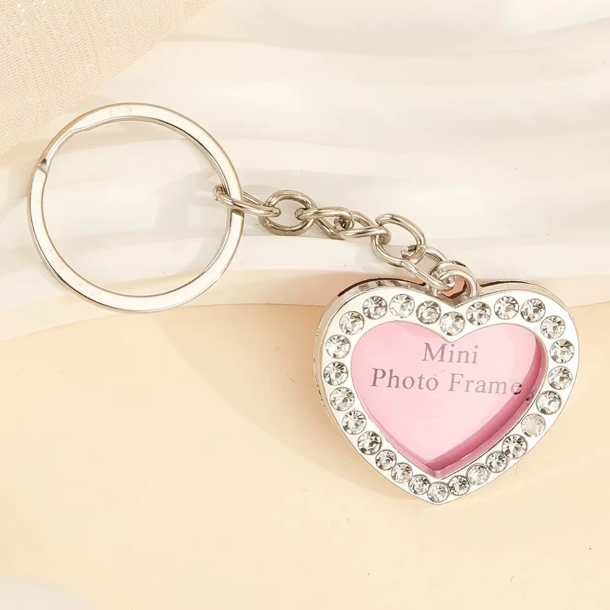 Porte-clés Cœur d'Amour Élégant et Créatif, Style Couple, en Alliage avec Diamants Incrustés, Access
