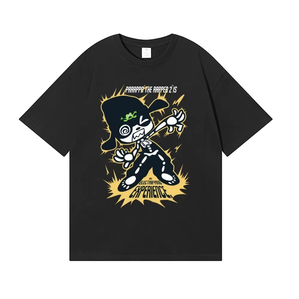 T-shirt classique de style japonais Parappa The Rapper, streetwear de haute qualité, adapté aux homm