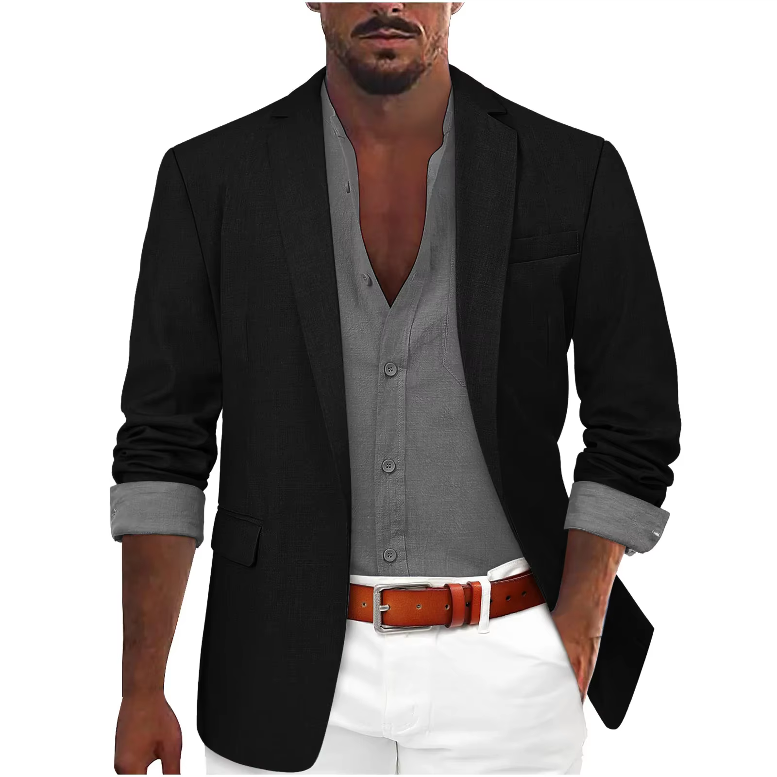 2026 Mode Vêtements Pour Hommes D'affaires Blazer Décontracté Manteaux Classique Bouton Unique Slim 