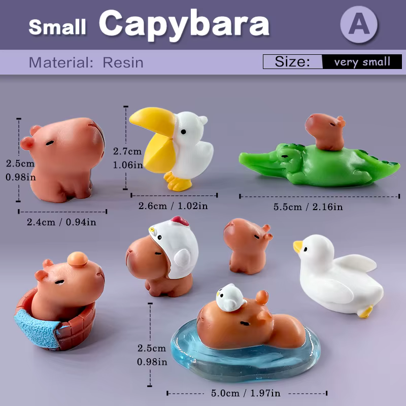 Figurine de canard crocodile Capybara, modèle animal, décoration de jardin nickel é l'inventaire, fi