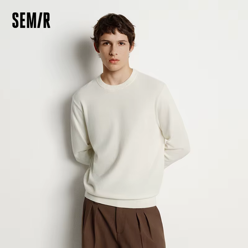 Semir tricoté pull hommes hiver cachemire mélange chaleur-générant antibactérien 2025 nouveau basiqu