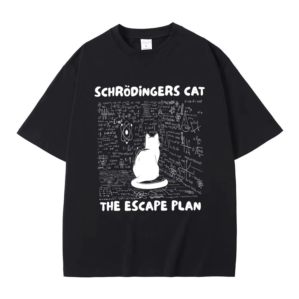 T-shirts humoristiques Schrodinger Cat The Escape Plan pour hommes et femmes, vêtements décontractés