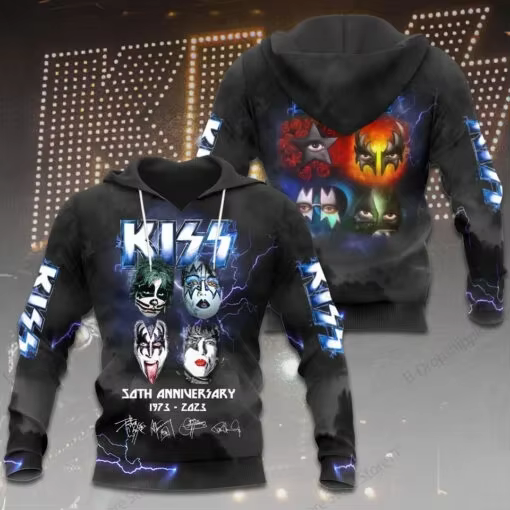 Sweat à capuche imprimé 3D Rock Kiss Band pour hommes et femmes, sweat-shirt Kiss tendance, manteau 