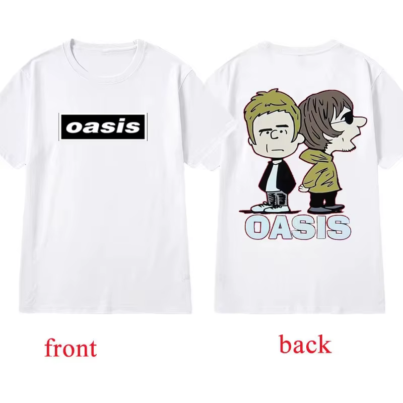 T-shirt Oasis Band Polera World Tour Vintage Classique Tendance Rock Band Musique Coton Col Rond Ven
