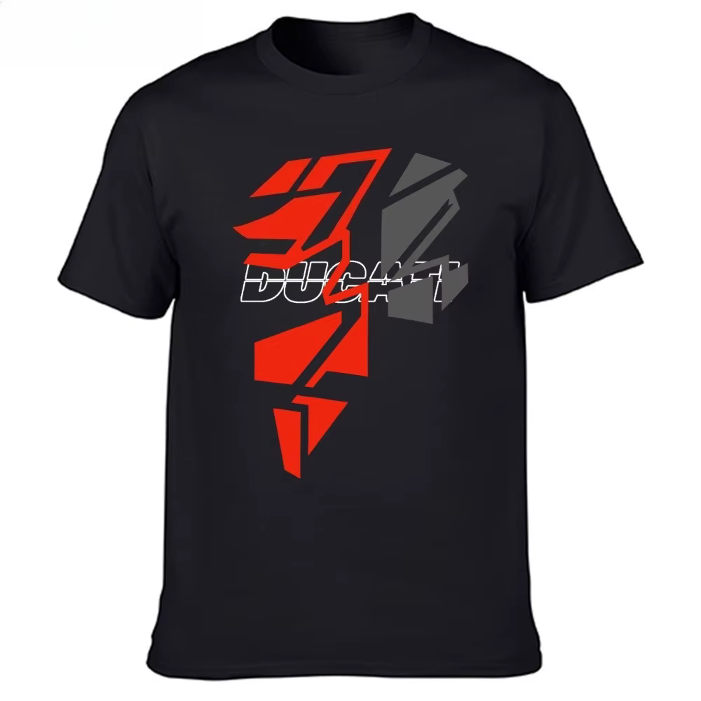 Nouveau T-shirt décontracté moto course 2026 en coton respirant à manches courtes – Collection Print