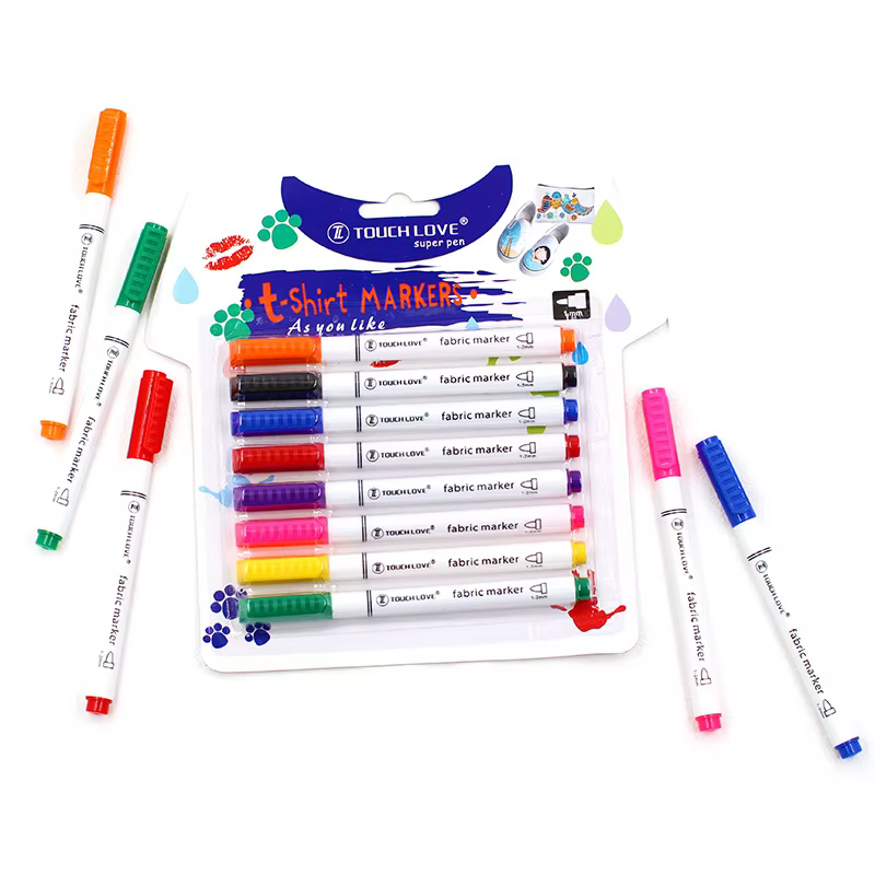 Stylo marqueur de peinture pour tissu, 8 couleurs/ensemble, pour vêtements, Textile, bricolage, arti
