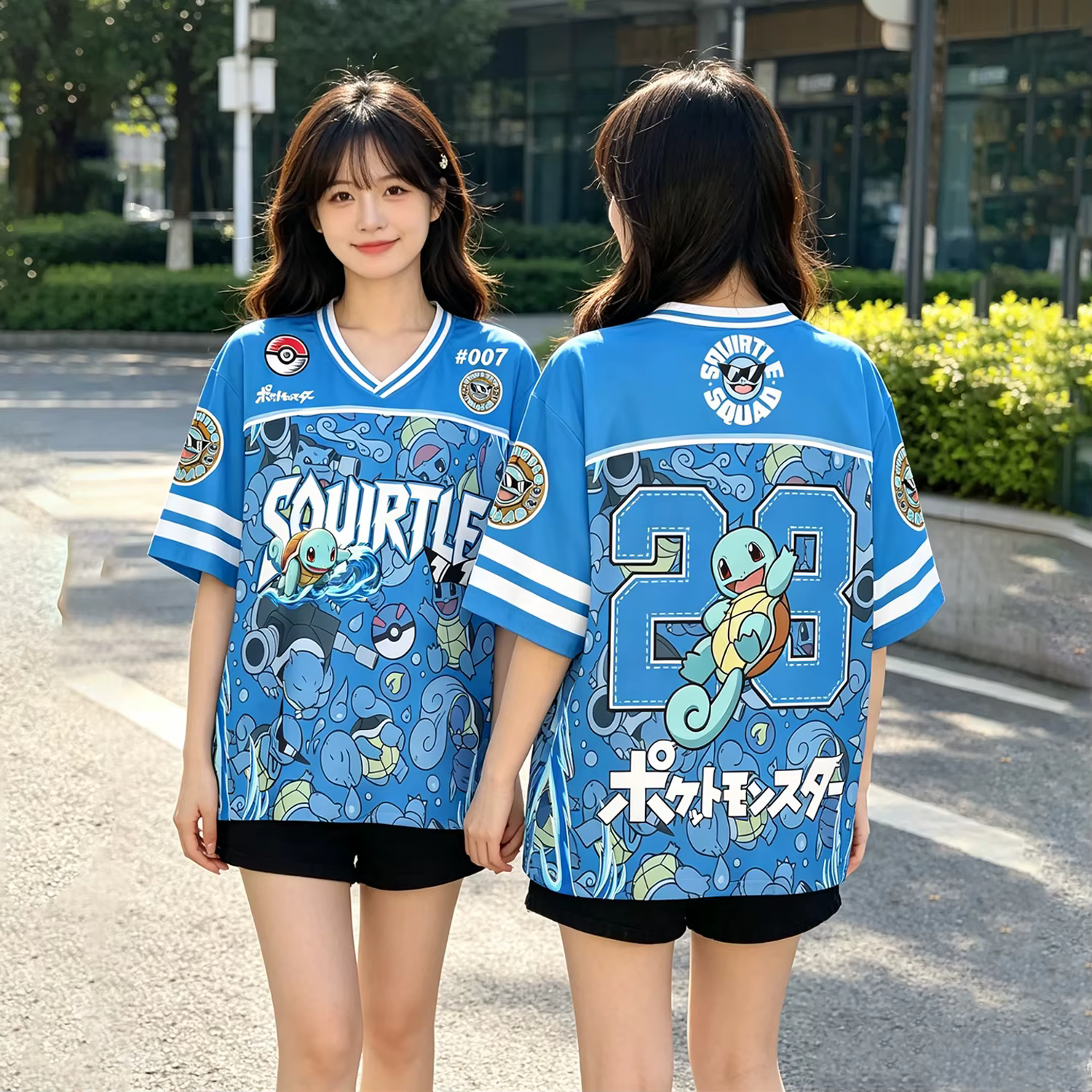 Nouveau T-shirt décontracté respirant pour homme et femme, style Y2K, motif Squirtle Pokémon anime 2