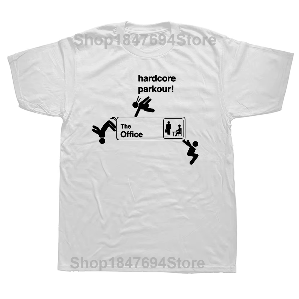T-shirt manches courtes homme, streetwear, estival et humoristique, en coton, avec parkour, pour le 