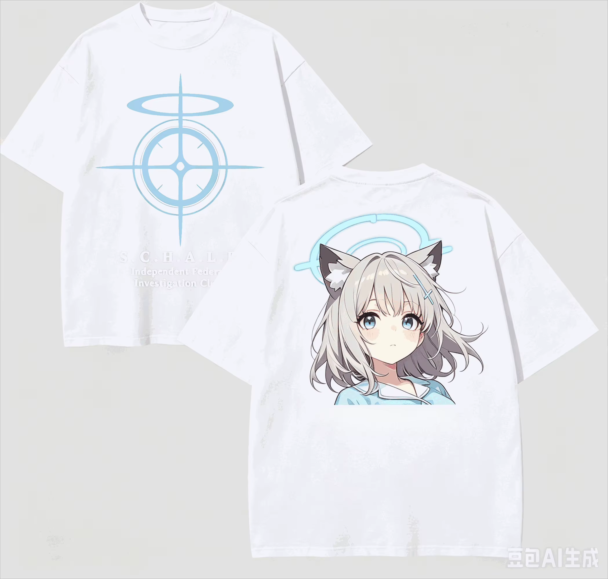 T-shirt Blue Archive pour amoureux de l'anime, en coton Harajuku, nouveau modèle, mode rétro, surdim