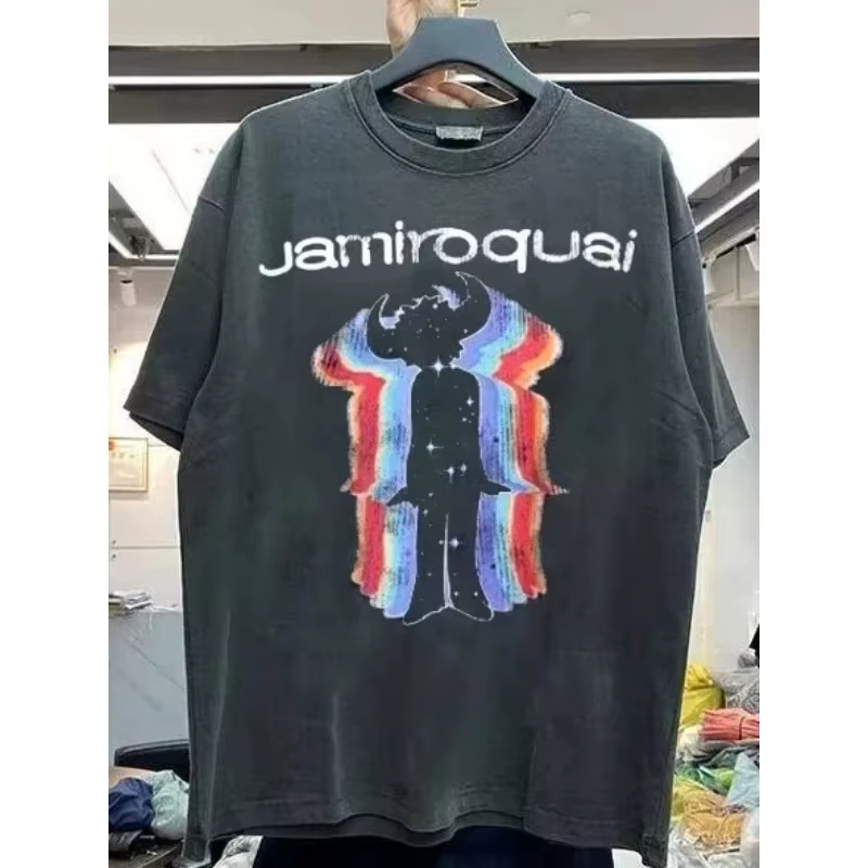 Chemise noire pour hommes et femmes, T-shirt streetwear pour hommes, motif de tournée de la groupe J