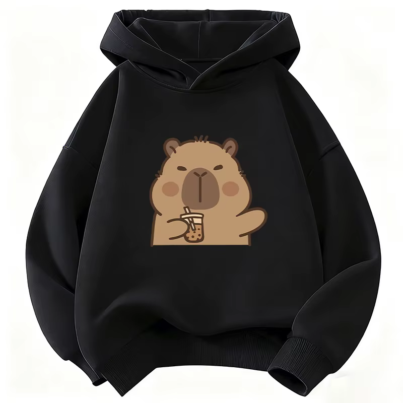 Sweat à capuche mignon pour enfants, tendance Kawaii Capybara, sweat-shirt pour enfants, sweat à cap