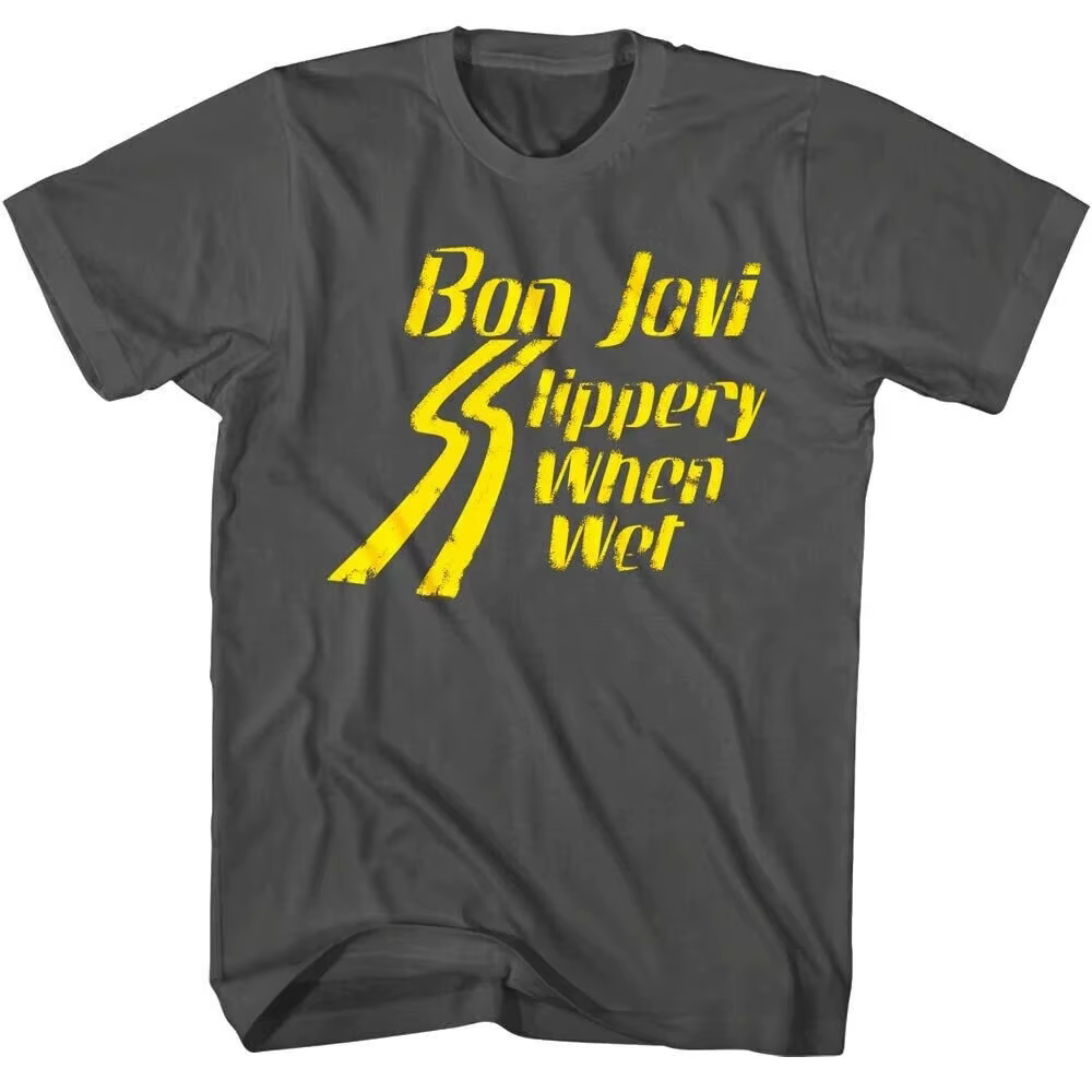 Bon Jovi T-shirt pour hommes Vintage glissant quand Wet Rock Band t-shirts été hommes et femmes T-sh