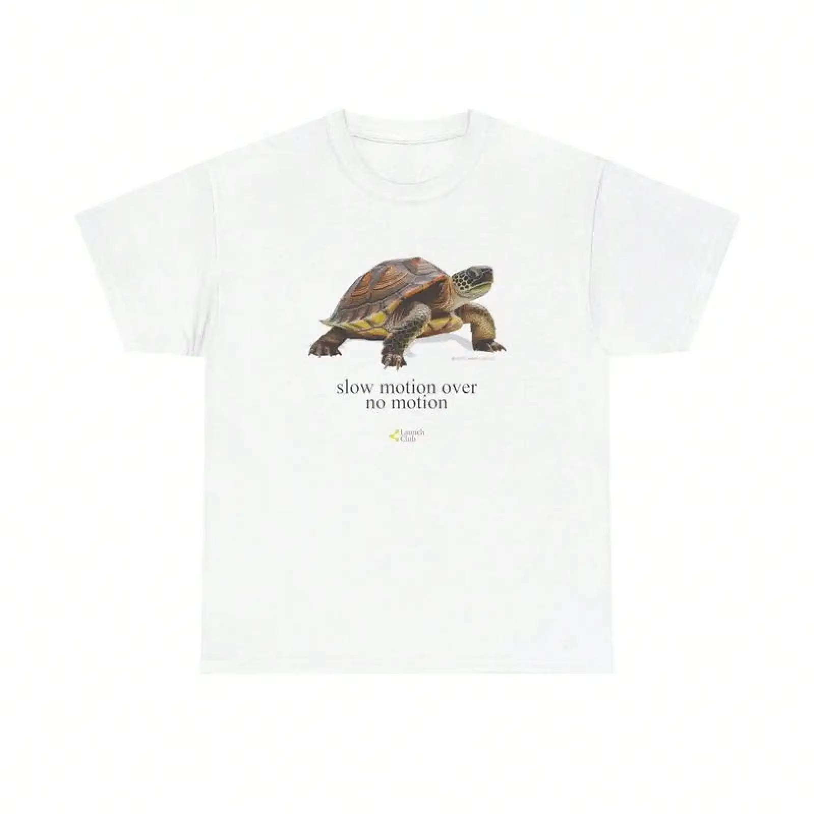 T-shirt décontracté rétro imprimé tortue en mouvement lent avec motif graphique vintage pour femme, 