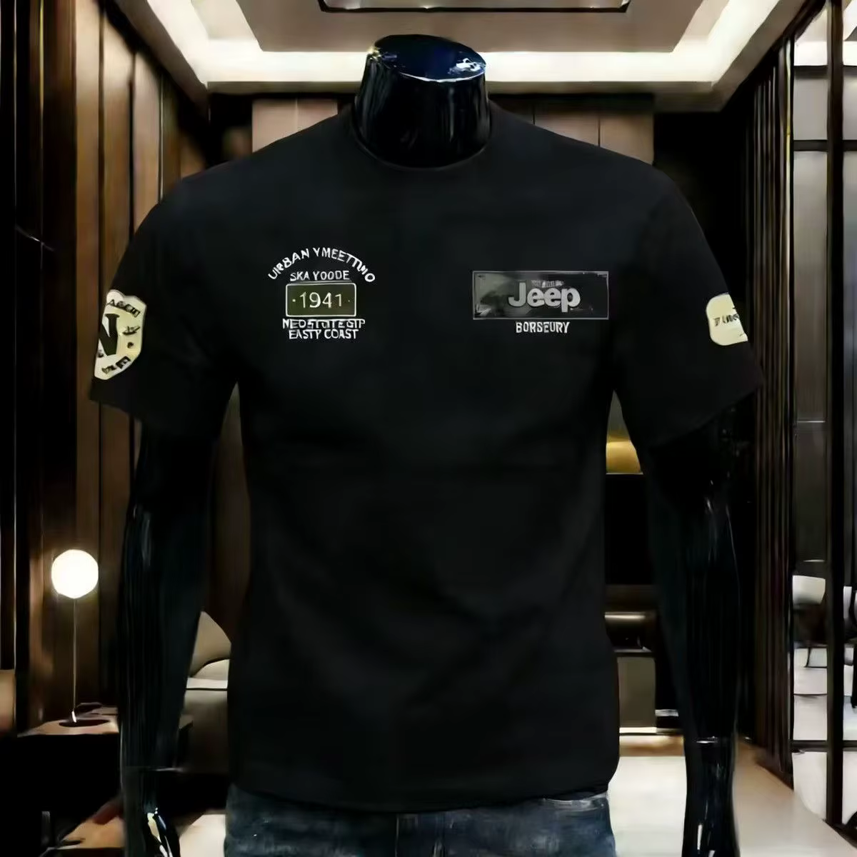 Nouvelle série Jeep 2026, t-shirt d'été en coton pur de haute qualité. Respirant et confortable, pou