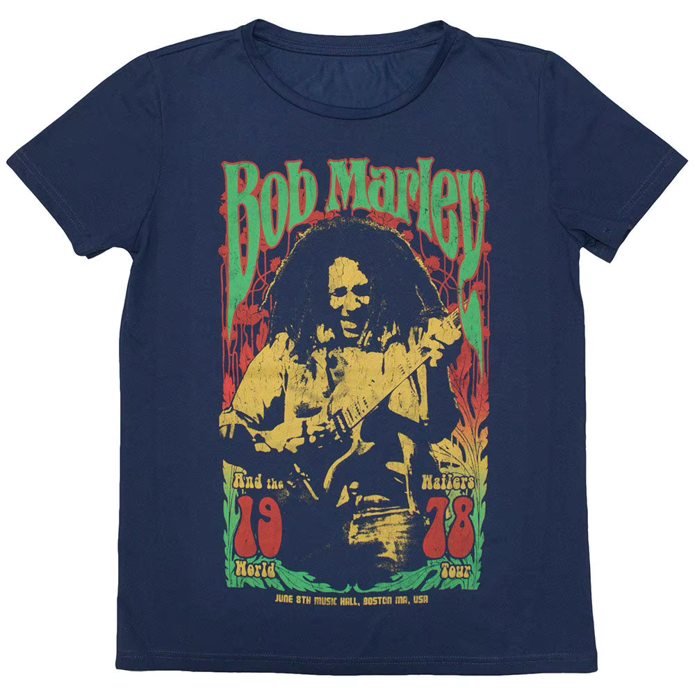 T-Shirt en coton avec image de Bob Marley, Streetwear d'été pour hommes et femmes, 1978