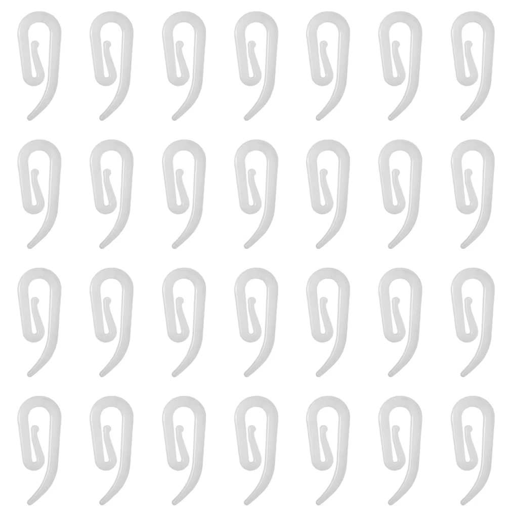 50-200 pièces rideaux suspendus crochets anneau fenêtre rideau cintre crochets blanc en plastique ri