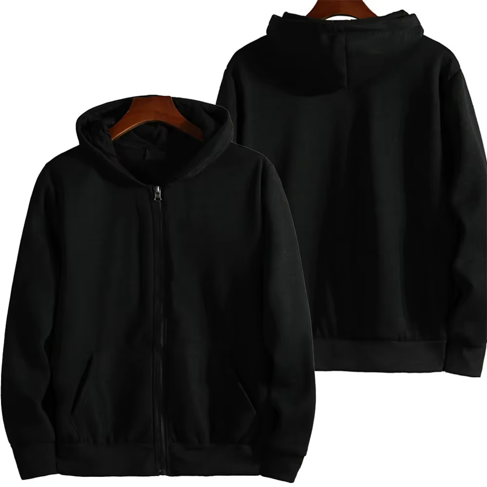 Hommes surdimensionné sweat à capuche zippé automne hiver polaire à capuche solide veste à glissière