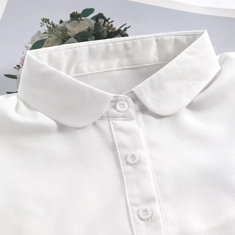 Chemise à revers en coton détachable, faux col, couleur unie, faux chemisier, Vintage, dentelle, che
