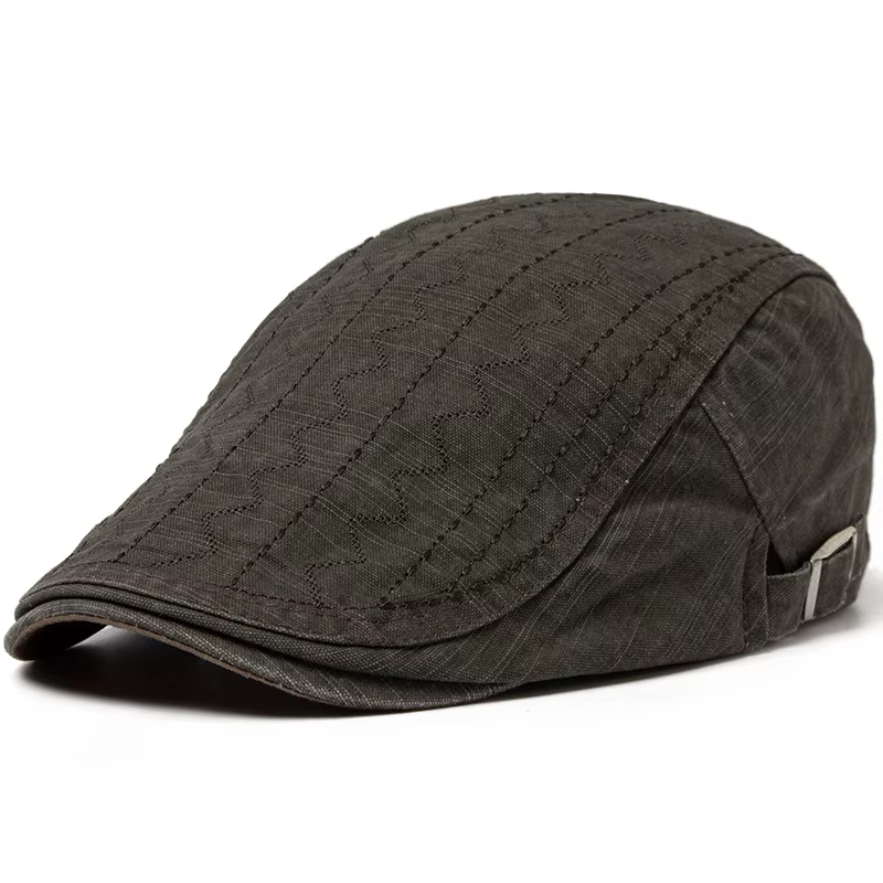 Casquette Gavroche Rétro Élégante pour Hommes, Béret en Coton Unisexe, Chapeau de Soleil Décontracté