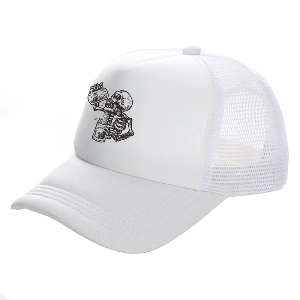 Casquettes de camionneur Cool Drunk Skull pour hommes et femmes, chapeaux de mode drôles, casquette 