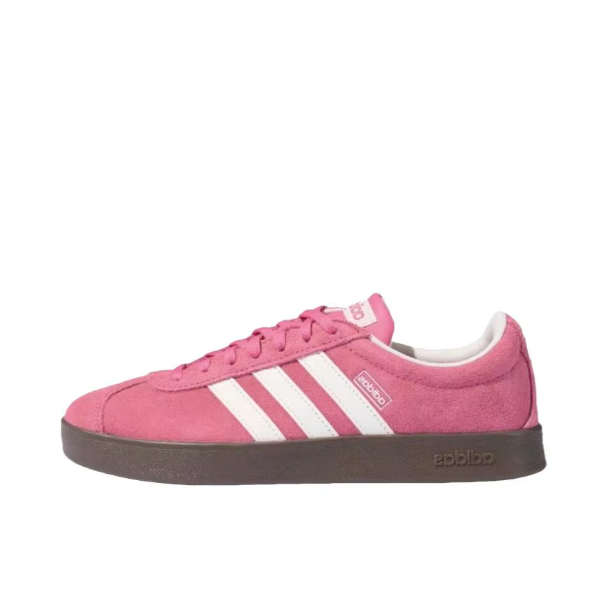 Adidas VL Court Unisex T-Toe Retro Trainers Rose Blanc, baskets décontractées antidérapantes résista