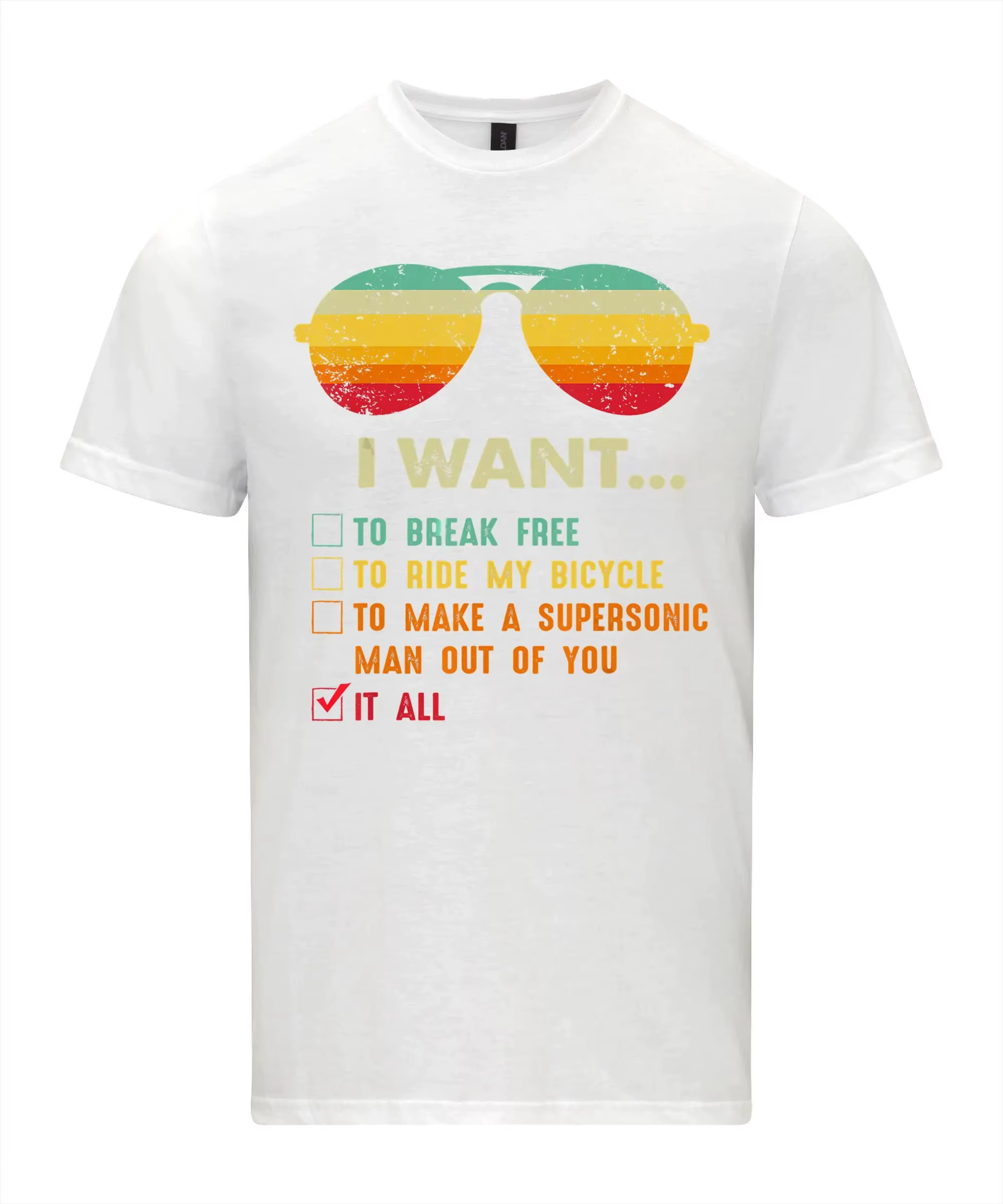 Je veux tout pour casser gratuitement T-Shirt graphique t-shirts rétro Streetwear haute qualité col 