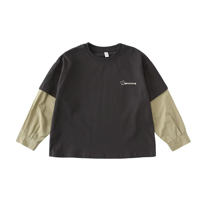 Mode famille T-shirt à manches longues Parent-enfant T-shirt coréen père mère et fils fille mêmes vê