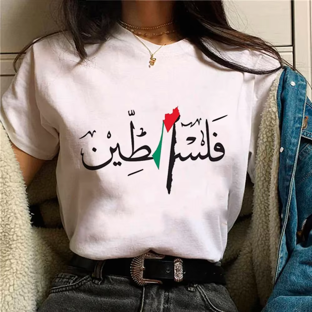 Palestine t-shirt femmes été t-shirt femme Anime Y2k vêtements de créateur Streetwear femmes col ron