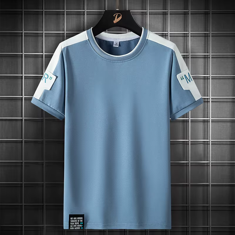 T-shirt à manches courtes pour hommes, blanc et noir, marque classique, vêtements à la mode, grande 