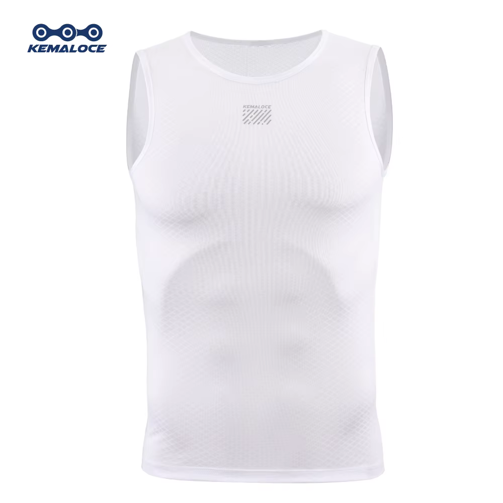 KEMALOCE – couche de Base de cyclisme pour hommes, gilet sans manches en maille respirant blanc, noi