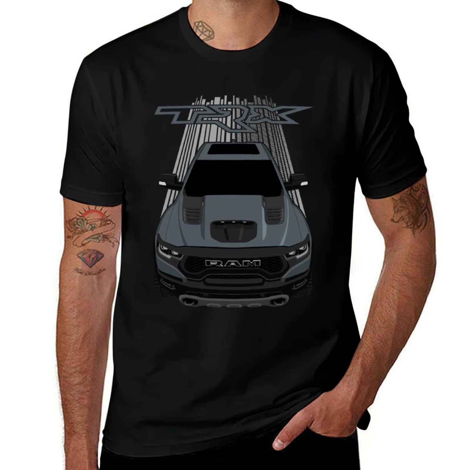 Ram 1500 T-ShirtRam 1500 TRX-enclume gris T-Shirt anime trucs graphiques street wear anime t-shirts 