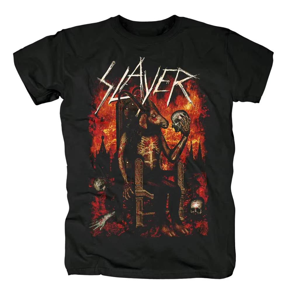SLAYER T-shirt imprimé hommes surdimensionné Y2k rétro rue Hip Hop T-Shirt coton ample Harajuku haut