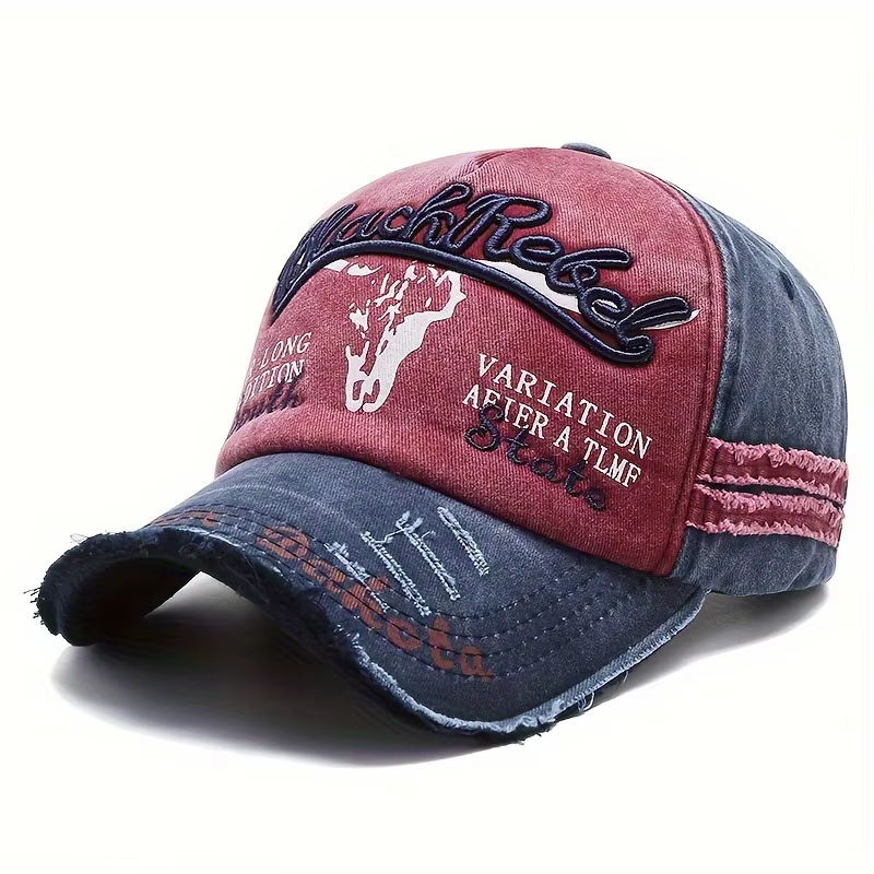 Casquette de baseball réglable avec protection solaire – Unisexe, design brodé de corne de taureau, 