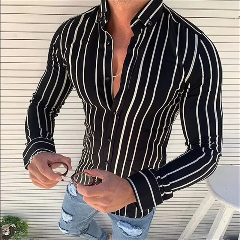 T-shirt imprimé fleuri à manches longues pour hommes, chemise hawaïenne, t-shirt imprimé léopard, re