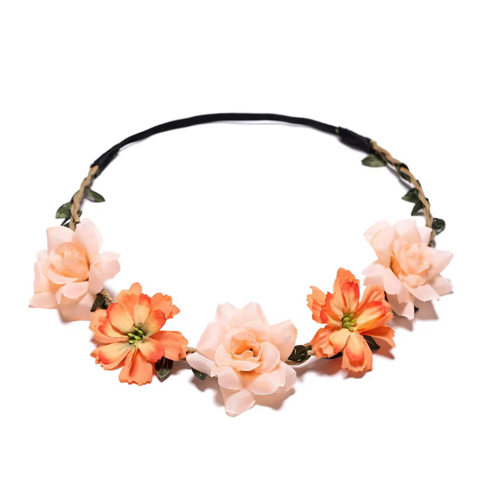 Accessoire pour cheveux, bandeau léger, couronne de ruban, guirlande florale de fleurs de roses pour