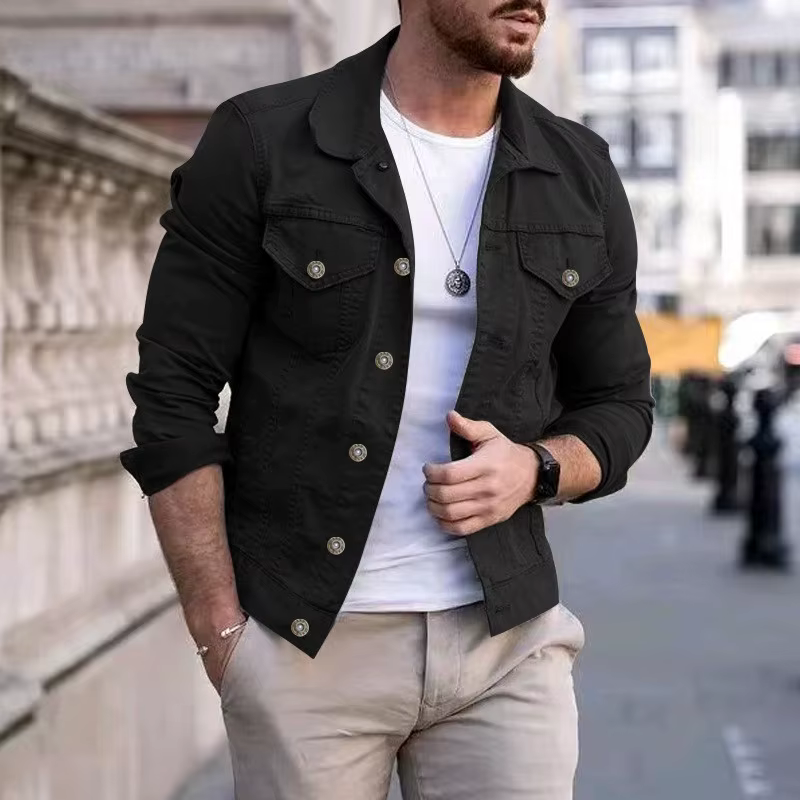 Hip-hop hommes Denim vestes Streetwear décontracté coton classique mince jean manteau mâle marque vê