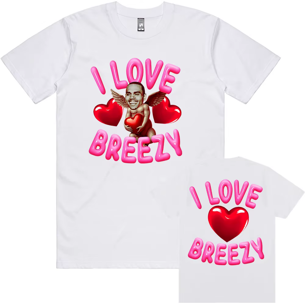 J'aime Breezy Chris Brown T-shirt décontracté à manches courtes hommes t-shirts coton de haute quali