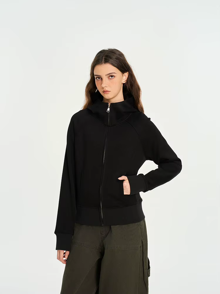 Cardigan à capuche américain épais pour femmes, sweat-shirt de marque tendance, couleur unie, mantea
