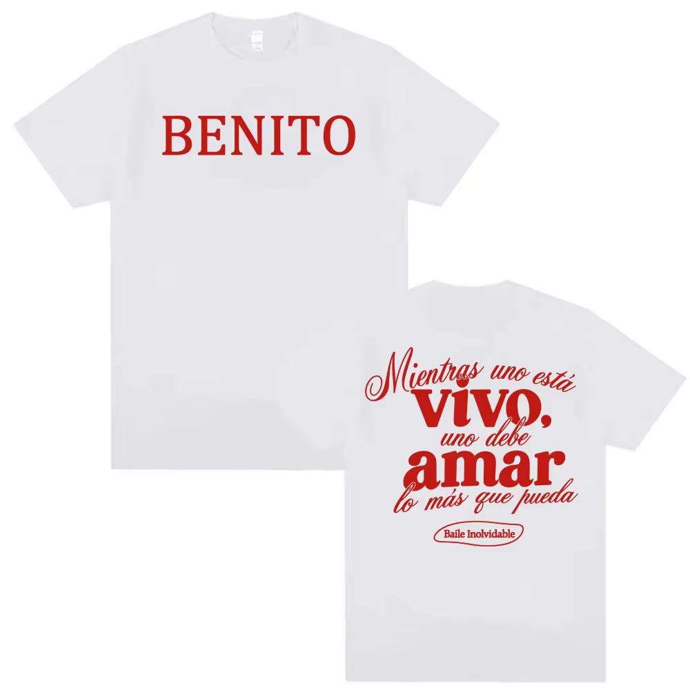 T-shirt Bad Bunny Baile Inolvidable avec imprimé lettres, pour hommes et femmes, mode Hip Hop, Vinta
