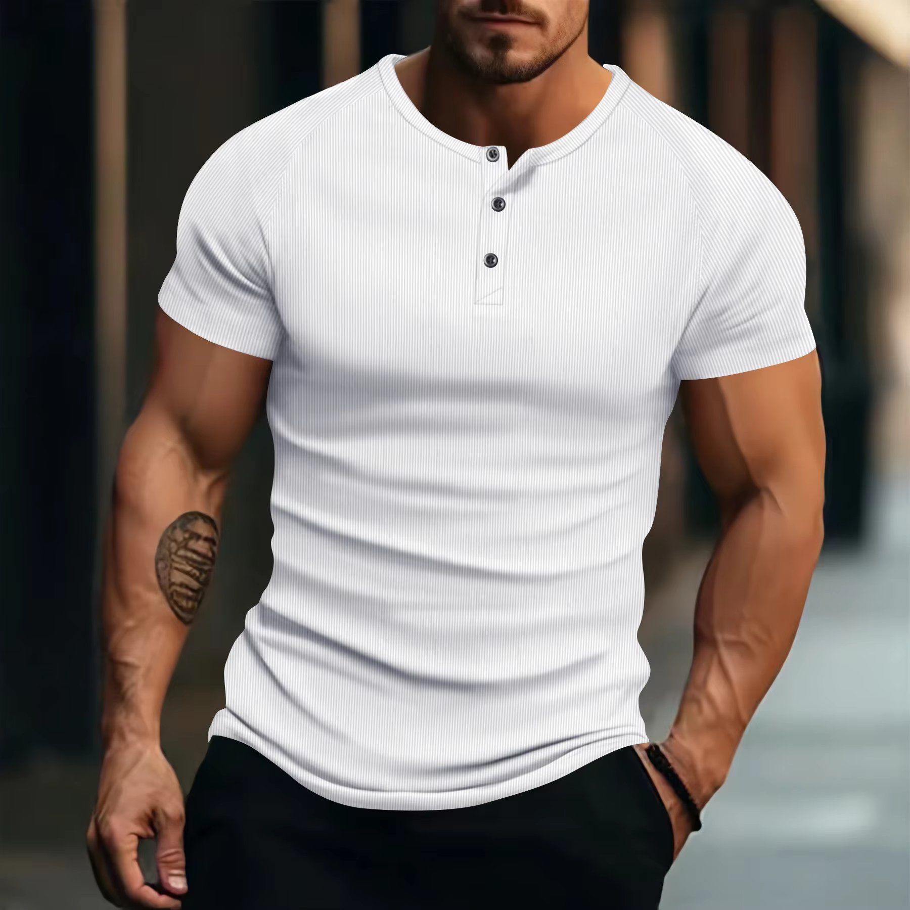T-shirt hommes décontracté à manches courtes jogging musculaire musculation T-shirt mâle gymnase Fit