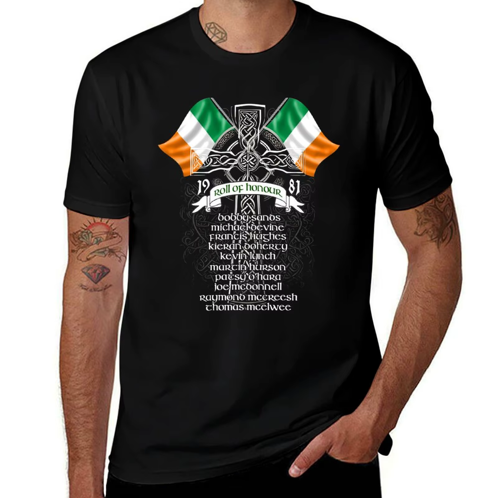 T-shirt unisexe Irish Hunger Strike, vêtements vintage blancs pour garçons, chemises pour hommes, PO